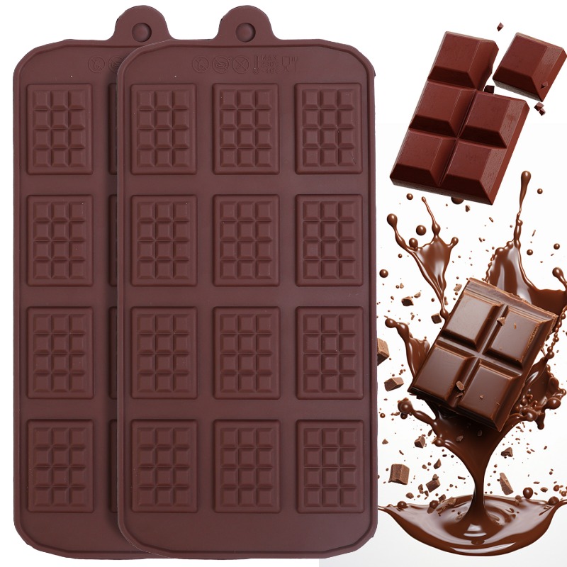 Kitchen Accessories For Baking - قالب شوكولاتة من السيليكون 12 معجنات