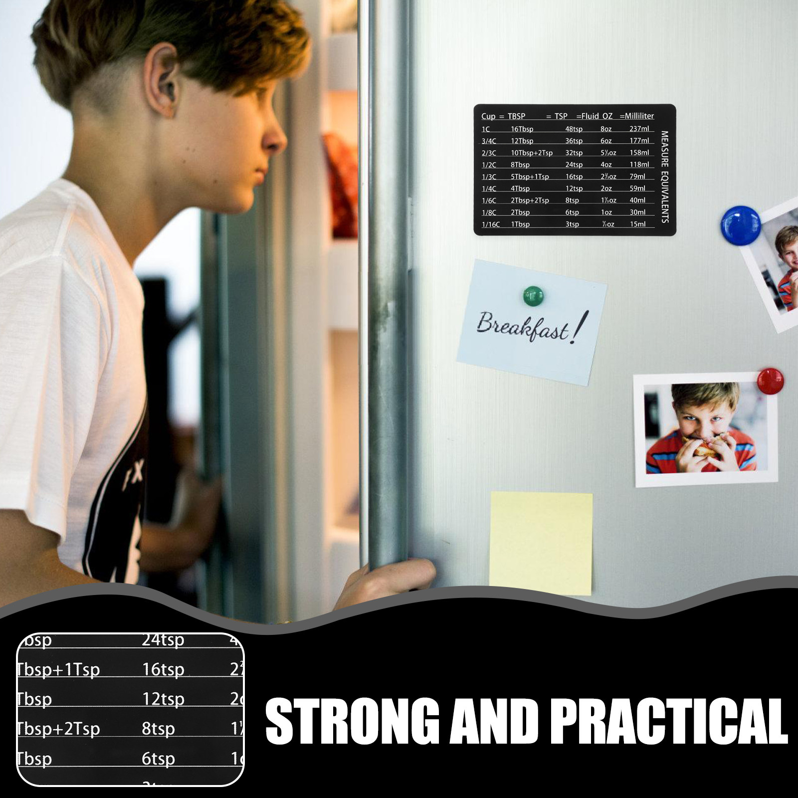 Kitchen Baking Conversion Chart - جدول تحويل قياسات الطبخ والخبز المغناطيسي