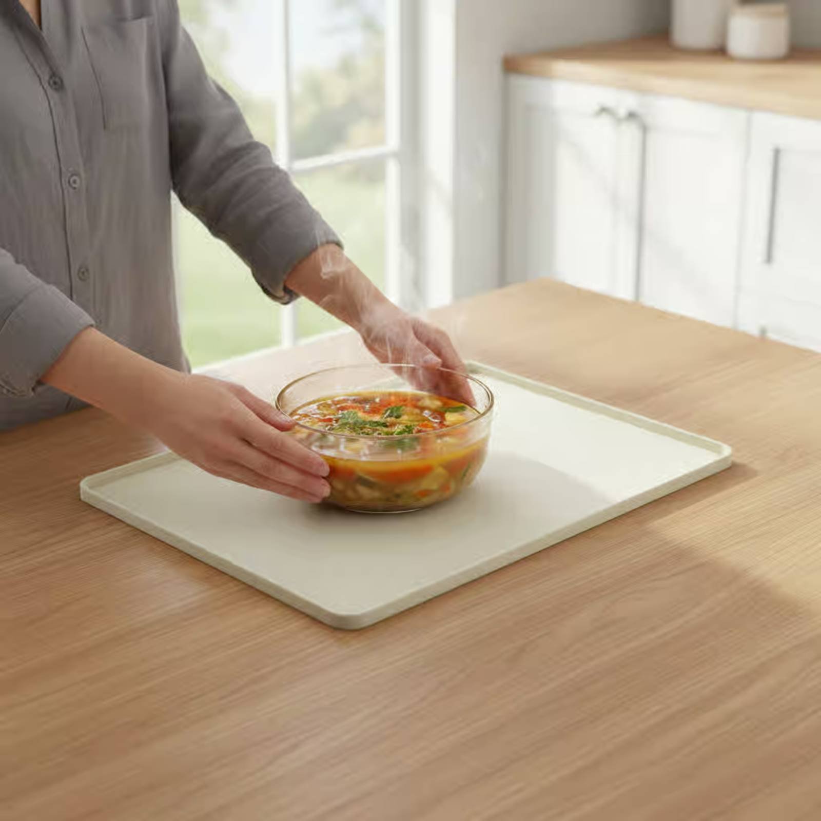 Kitchen Accessories For Baking - حصيرة سيليكون مرنة لحماية سطح الميكروويف،