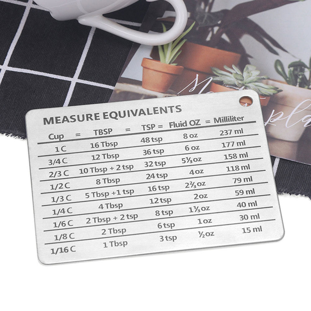 Kitchen Baking Conversion Chart - مغناطيس مقياس خبز من الفولاذ المقاوم