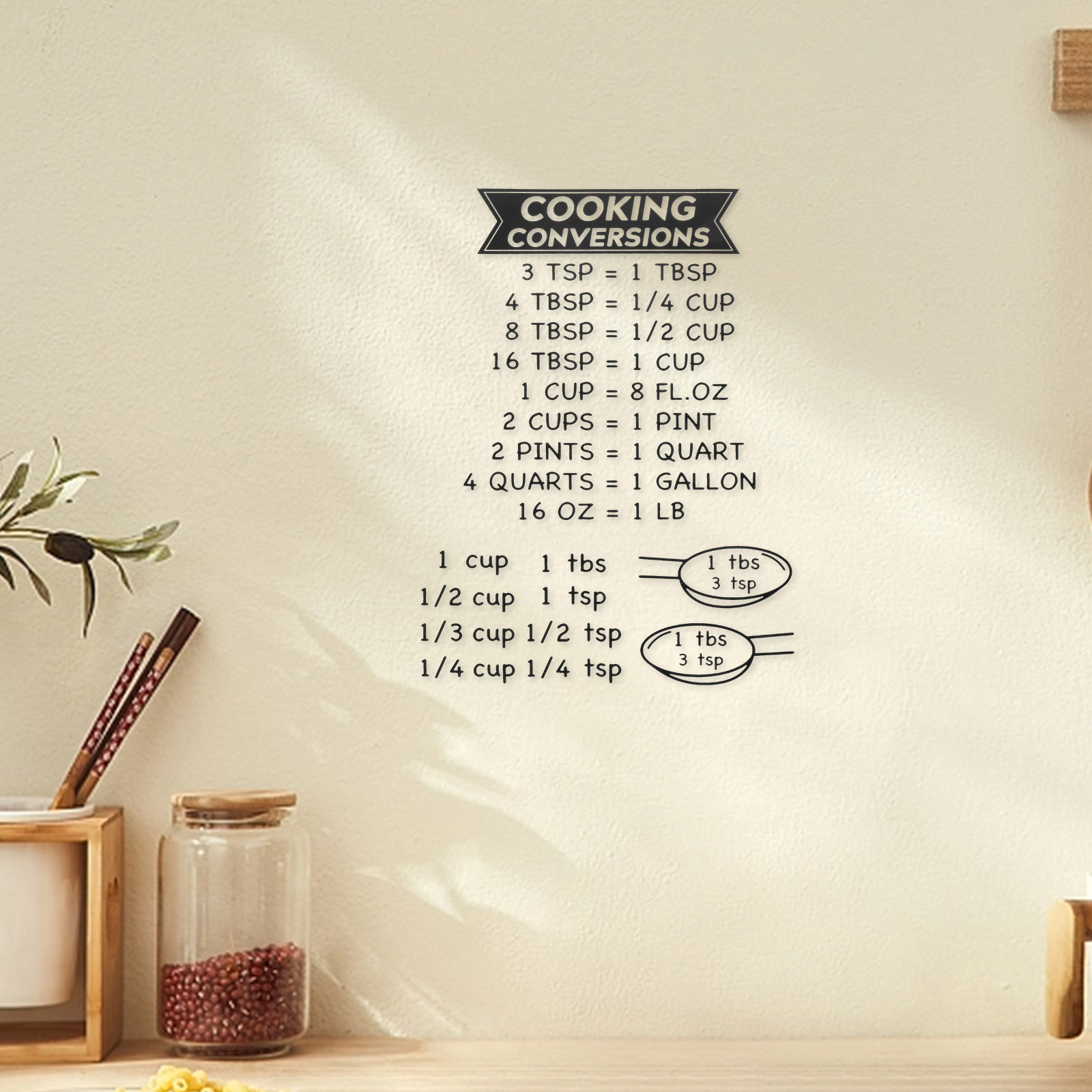 ملصق مخطط تحويل القياسات للمطب - مراجعة Kitchen Baking Conversion Chart وسعره
