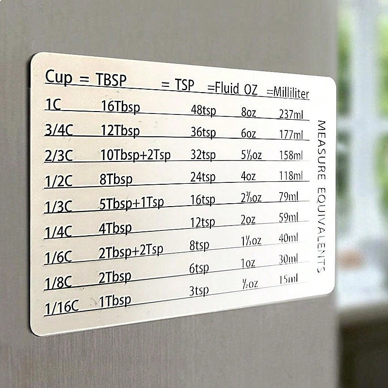 مخطط تحويل القياسات المغناطيسي - مراجعة Kitchen Baking Conversion Chart وسعره