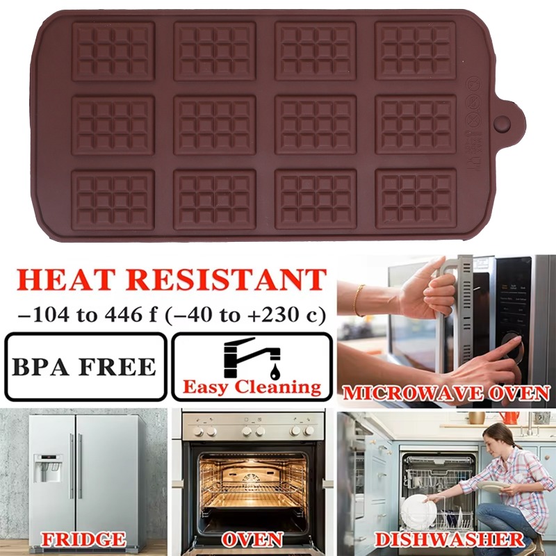 قالب شوكولاتة من السيليكون 12  - مراجعة Kitchen Accessories For Baking وسعره