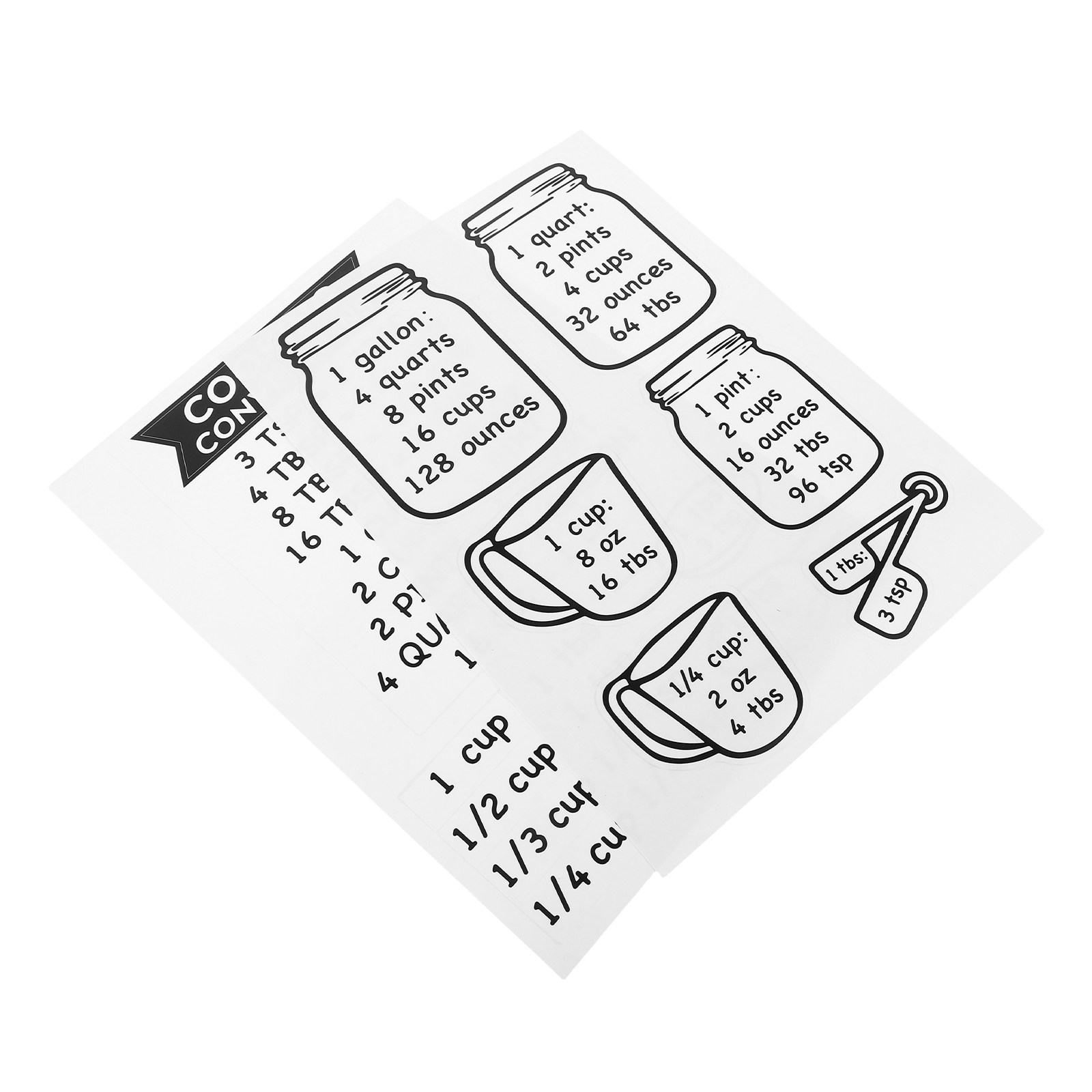 ملصقات جدول تحويل قياسات المطب - مراجعة Kitchen Baking Conversion Chart وسعره